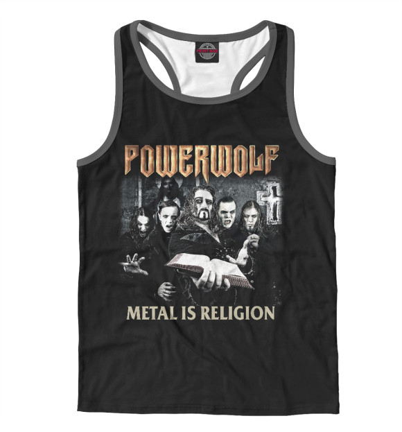 Мужская майка-борцовка с изображением Powerwolf цвета Белый