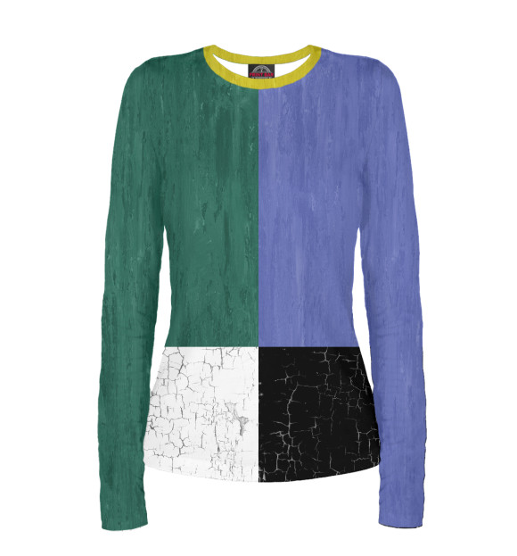 Женский лонгслив с изображением Атлет Малевича цвета Белый