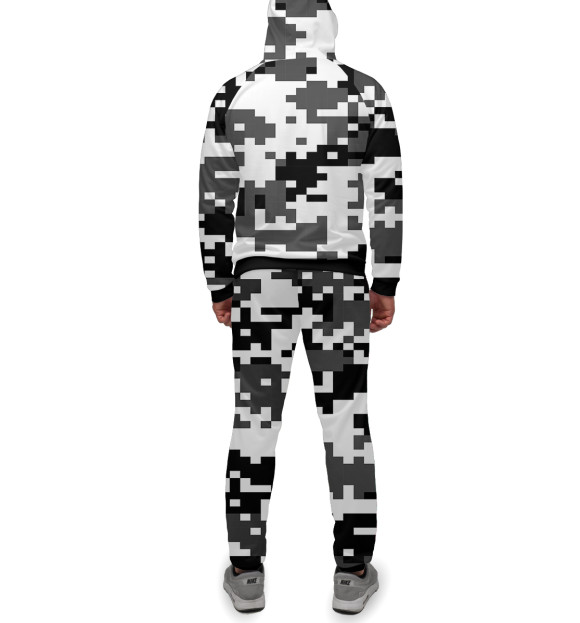 Мужской спортивный костюм с изображением Пиксельный камуфляж цвета Белый