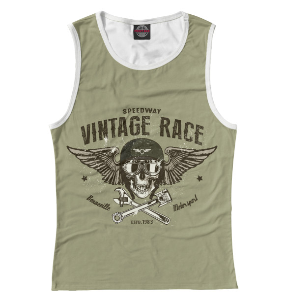 Майка для девочки с изображением Vintage Race цвета Белый