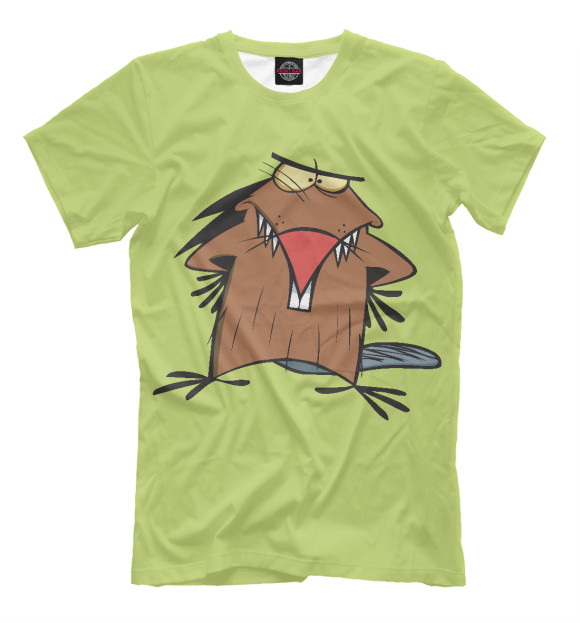 Мужская футболка с изображением Крутые бобры цвета Хаки