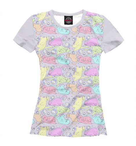 

Футболки Print Bar, Белый, Ленивые Коты