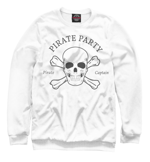 Свитшот для мальчиков с изображением Pirate Party цвета Белый