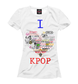 Женская футболка I love KPOP