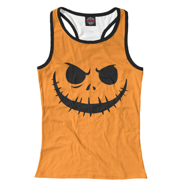 Женская майка-борцовка с изображением Тыква цвета Белый