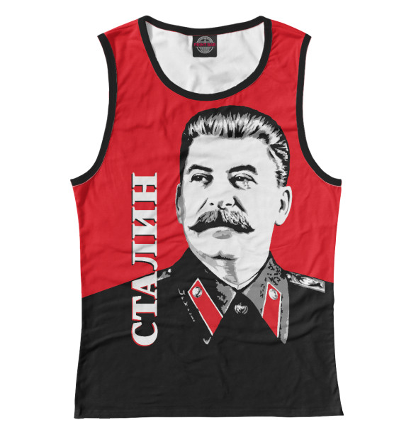 Майка для девочки с изображением Сталин цвета Белый