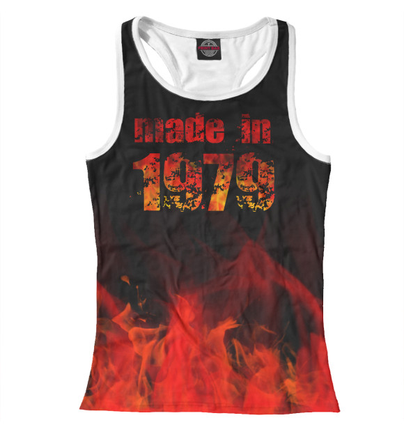 Женская майка-борцовка с изображением 1979 цвета Белый