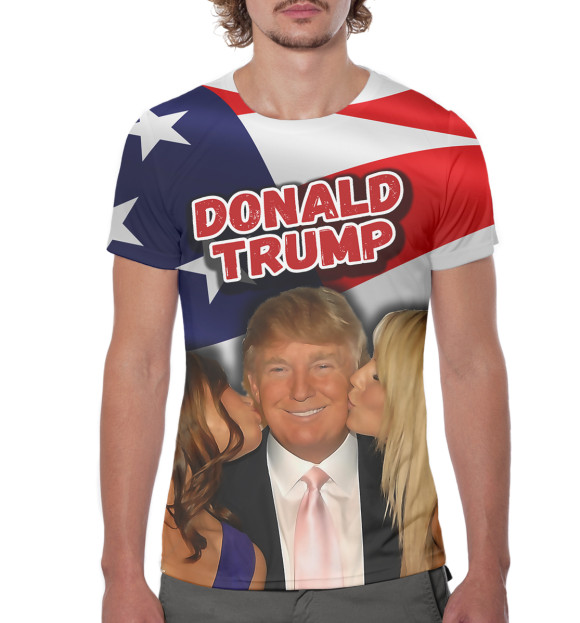 Мужская футболка с изображением Дональд Трамп цвета Белый
