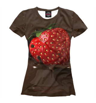 Женская футболка Клубника в шоколаде