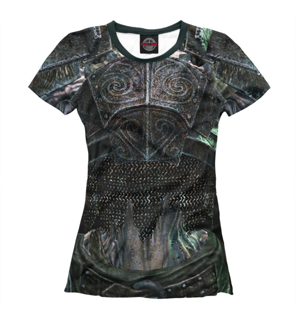 Женская футболка с изображением Draugr armor цвета Белый