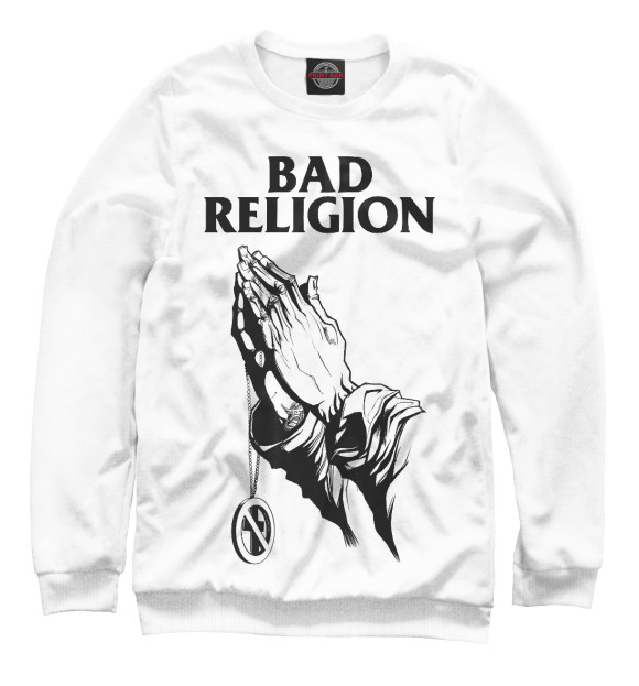 Мужской свитшот с изображением Bad Religion цвета Белый