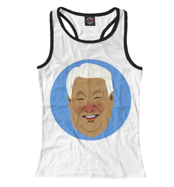 Женская майка-борцовка с изображением ЕЛЬЦИН цвета Белый