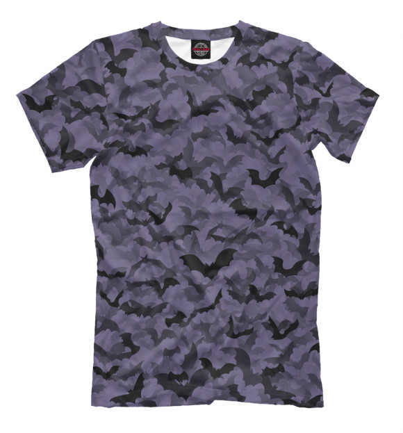 Мужская футболка с изображением Летучие мыши цвета Серый
