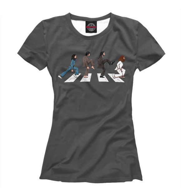 Женская футболка с изображением Beatles Road цвета Белый