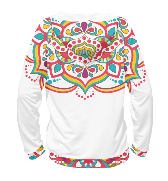 Мужское худи с изображением Mandala цвета Белый