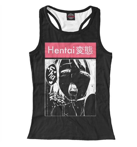 Женская майка-борцовка с притом Hentai цвета Белый Женская майка-борцовка с изображением Hentai цвета Белый