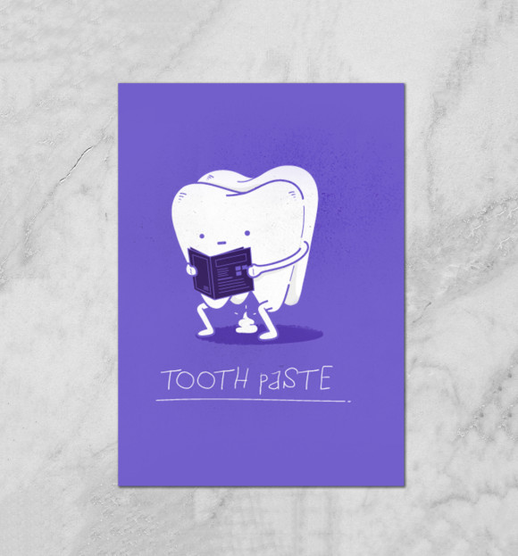Плакат с изображением Tooth paste цвета Белый