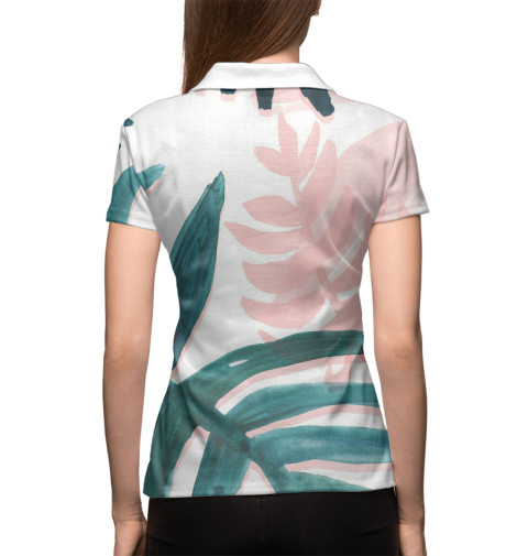 

Поло Print Bar, Белый, Пальмовые листья