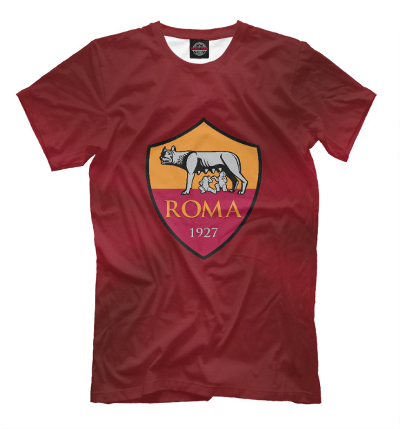 Мужская футболка с изображением FC Roma Red Abstract цвета Темно-бордовый