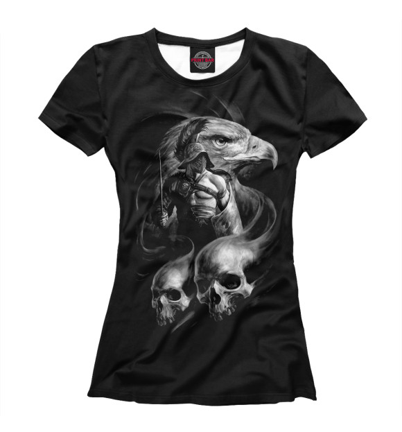 Женская футболка с изображением Темный воин цвета Белый