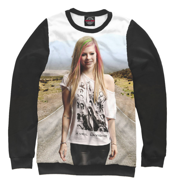 Свитшот для девочек с изображением Avril Lavigne цвета Белый