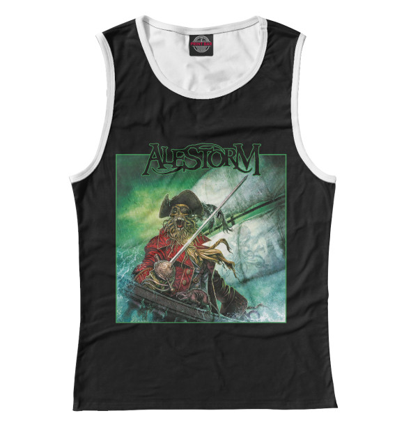 Майка для девочки с притом Alestorm цвета Белый Майка для девочки с изображением Alestorm цвета Белый