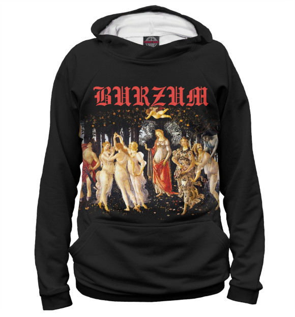 Женское худи с изображением Burzum - Mythic Dawn цвета Белый
