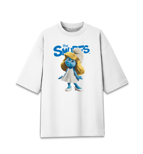 Женская футболка оверсайз с изображением The Smurfs цвета Белый