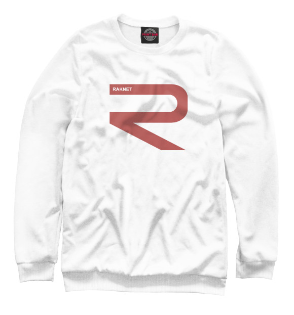Мужской свитшот с изображением RAKNET ORIGINAL WHITE цвета Белый