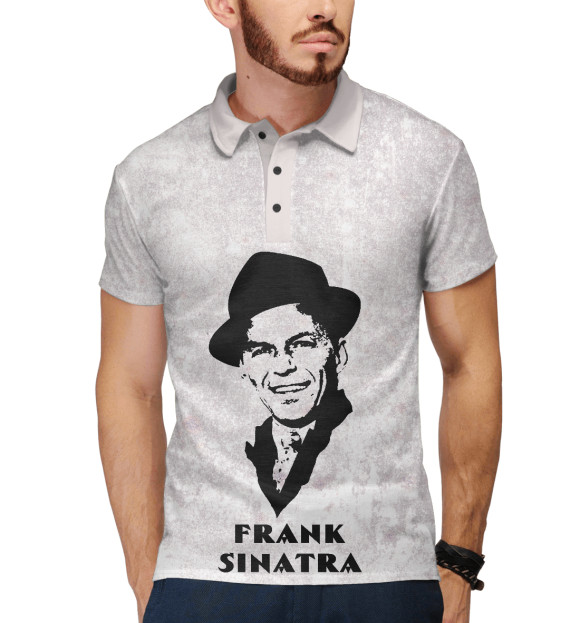 Мужское поло с изображением Frank Sinatra цвета Белый