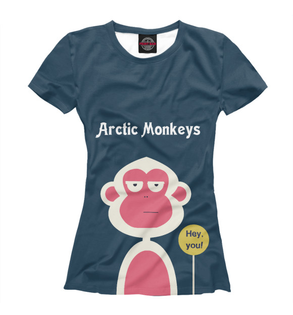 Женская футболка с изображением Monkey цвета Белый