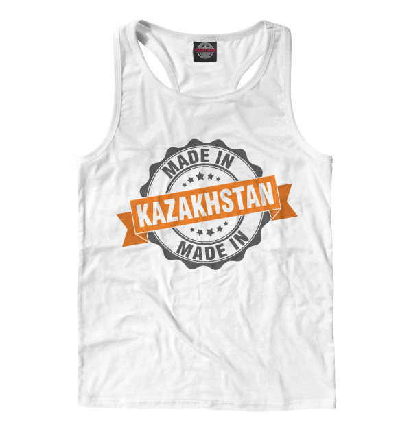 Мужская майка-борцовка с изображением Made in Kazakhstan цвета Белый
