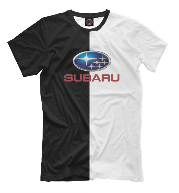 Мужская футболка с изображением Subaru цвета Белый