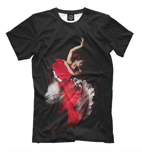 Мужская футболка с изображением Flamenco цвета Черный