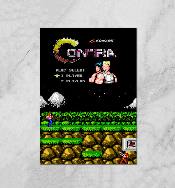Плакат с изображением Contra цвета Белый