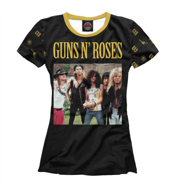 Футболка для девочек с изображением Guns N'Roses цвета Белый