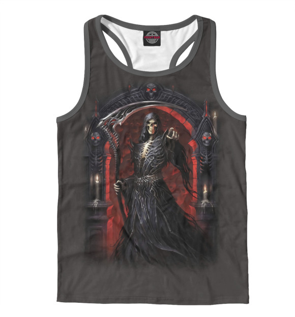 Мужская майка-борцовка с изображением Зло цвета Белый