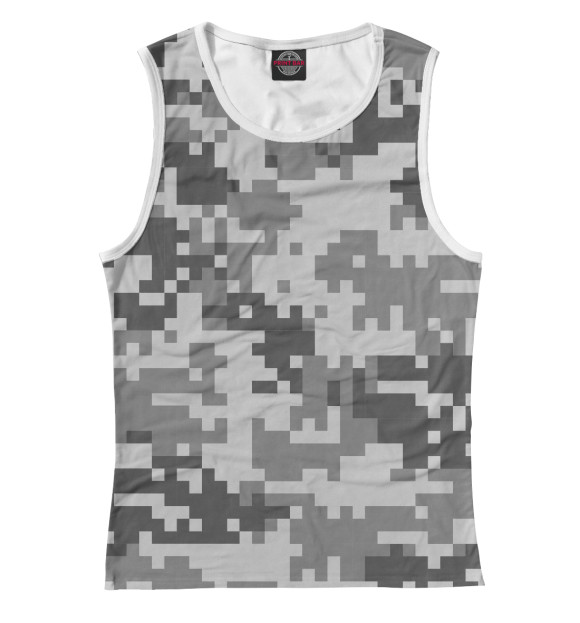 Майка для девочки с изображением Camo digital gray цвета Белый