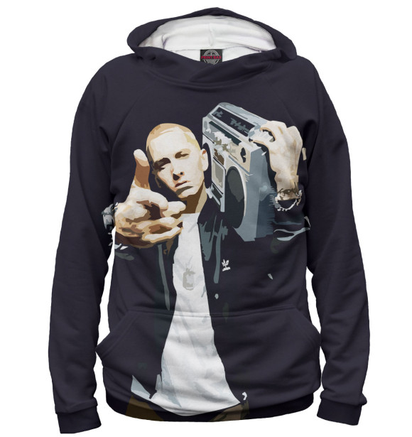 Женское худи с изображением Eminem цвета Белый
