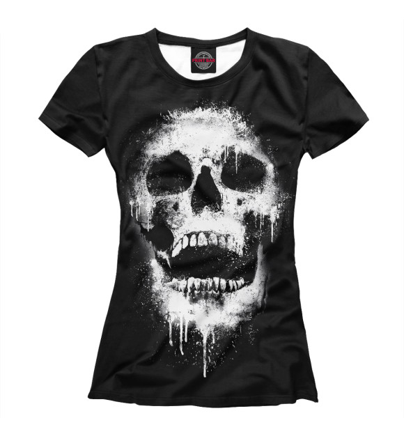 Футболка для девочек с изображением Evil Skull цвета Белый