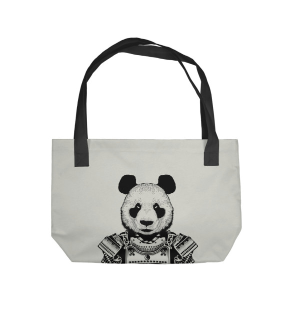 Пляжная сумка с изображением Panda Samurai цвета 