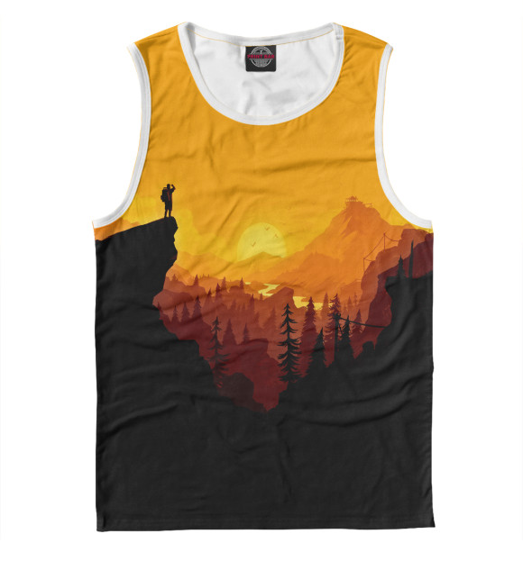 Мужская майка с притом Firewatch цвета Белый Мужская майка с изображением Firewatch цвета Белый