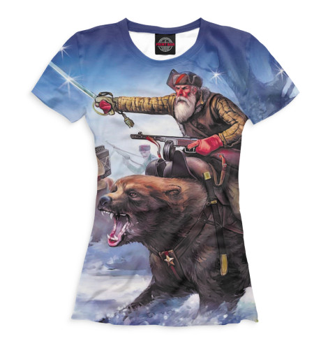 

Футболки Print Bar, Белый, Верхом на медведе
