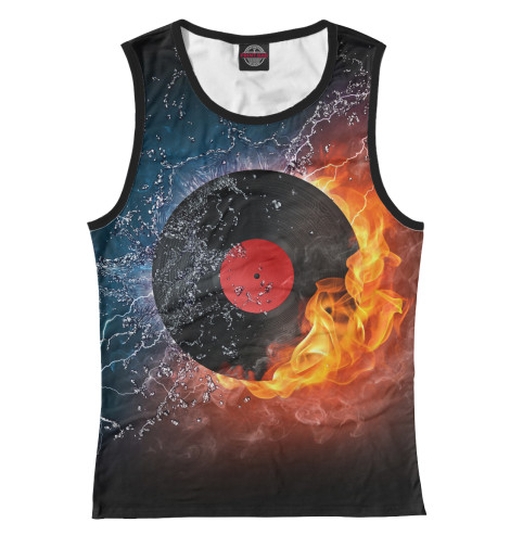 

Майки Print Bar, Белый, Пластинка в огне и воде