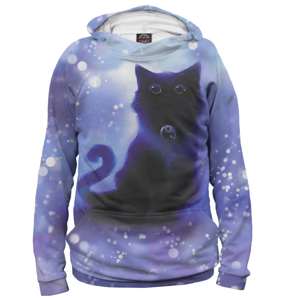 Мужское худи с притом Коты цвета Белый Мужское худи с изображением Коты цвета Белый