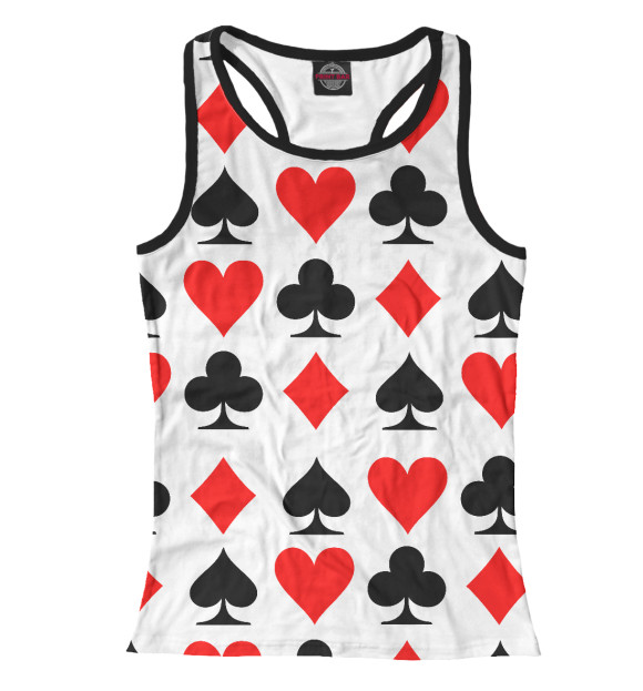 Женская майка-борцовка с изображением Карты цвета Белый
