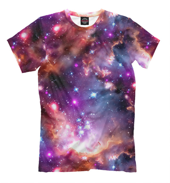 Мужская футболка с изображением Космос цвета Молочно-белый