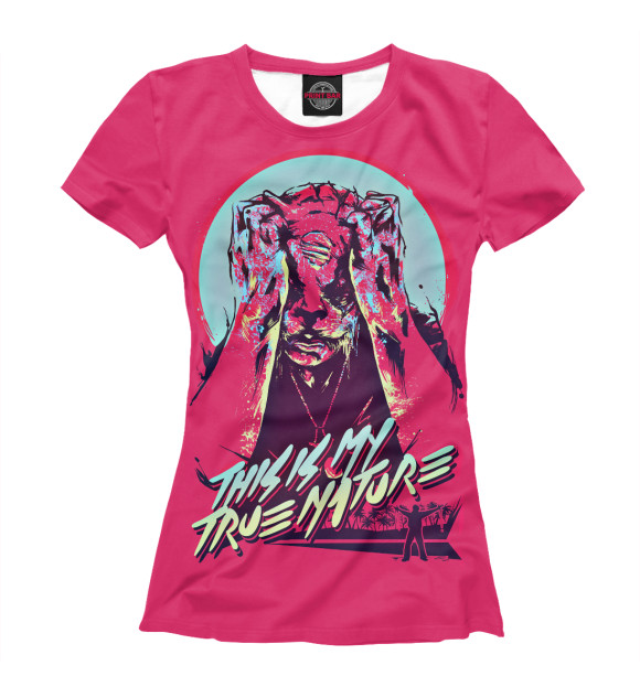 Футболка для девочек с изображением Hotline Miami цвета Белый