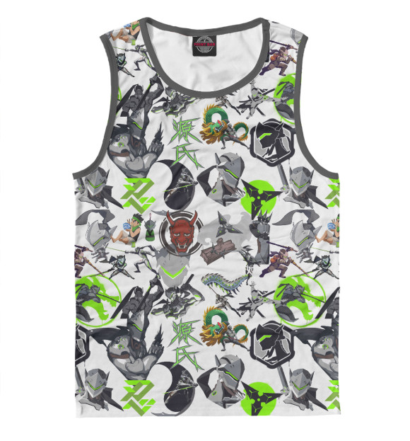 Мужская майка с изображением Genji цвета Белый