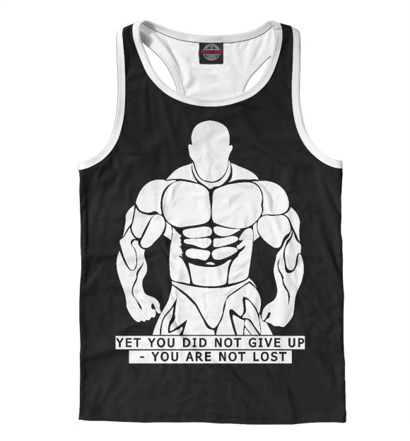 Мужская майка-борцовка с притом Bodybuilding цвета Белый Мужская майка-борцовка с изображением Bodybuilding цвета Белый